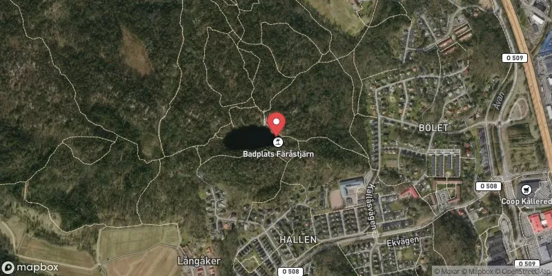 Satellitbild över Färås tjärns Badplats, Bergsjön i Mölndal
