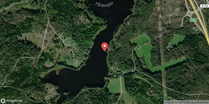 Satellitbild över Fårbosjön i Oskarshamn
