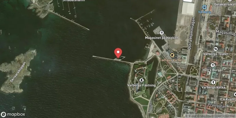 Satellitbild över Fästningsbadet i Varberg