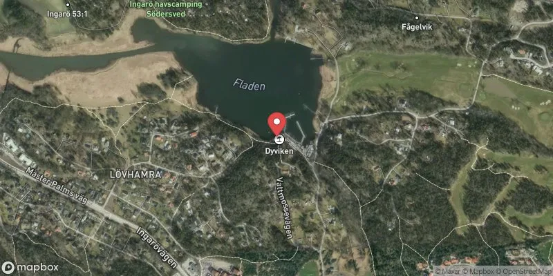 Satellitbild över Fladen i Värmdö