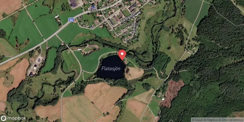 Satellitbild över Flatasjön Dalum i Ulricehamn