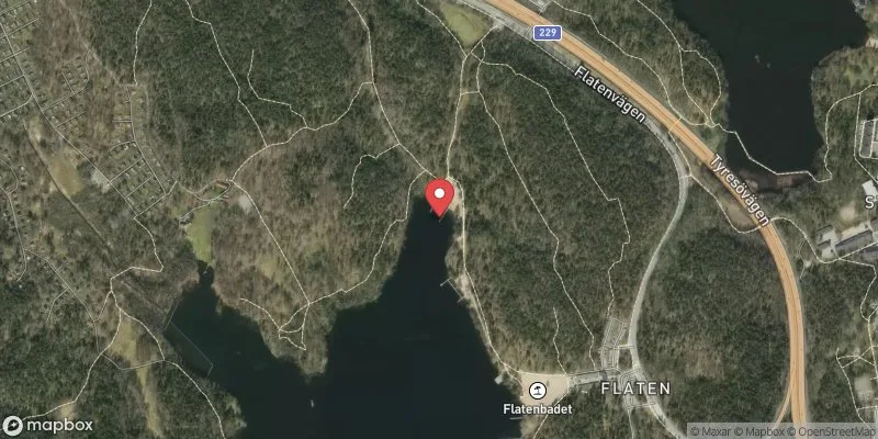 Satellitbild över Flatenbadet, barnbadet i Stockholm