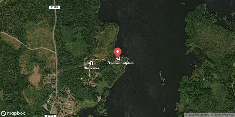 Satellitbild över Flickornas Udde i Värnamo