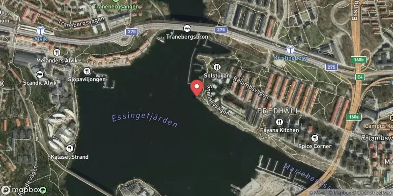 Satellitbild över Fredhällsbadet, Mälaren i Stockholm