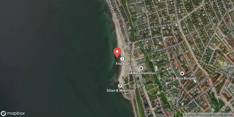 Satellitbild över Fria bad i Helsingborg