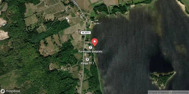 Satellitbild över Furestads badplats i Kristianstad