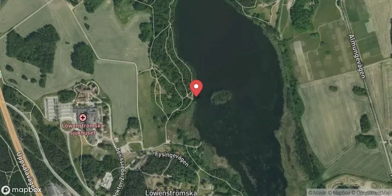 Satellitbild över Fysingen Naturbad i Upplands-Väsby