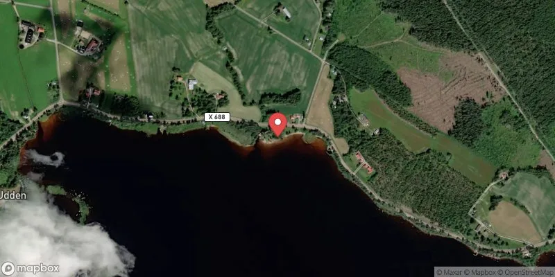 Satellitbild över Galven, bygdegården i Ovanåker