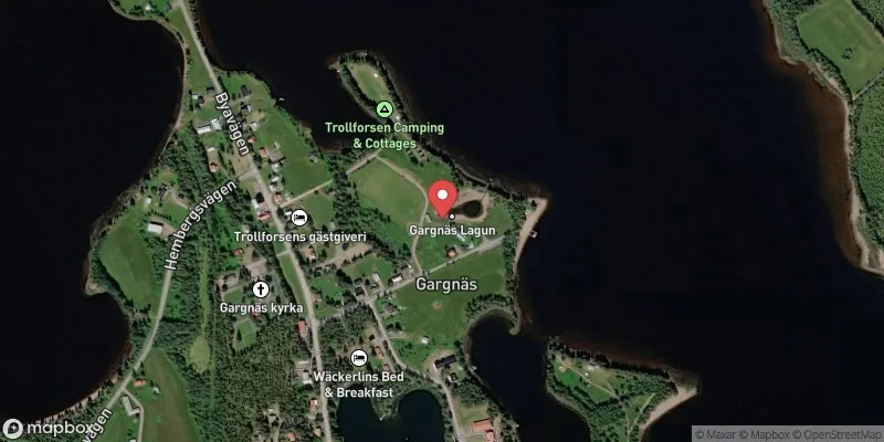 Satellitbild över Gargnäs Lagun i Sorsele