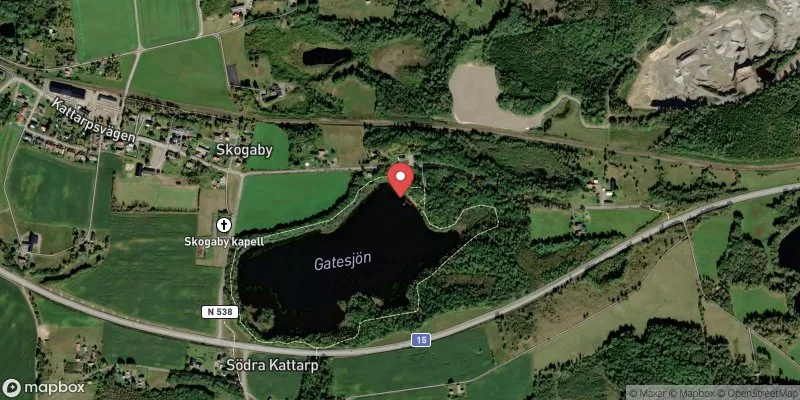 Satellitbild över Gatessjön i Laholm