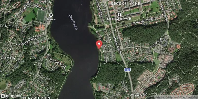 Satellitbild över Gerdsken, Sandbadet i Alingsås