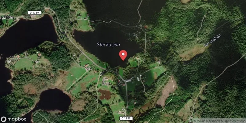 Satellitbild över Gesebol, Stockasjön i Bollebygd