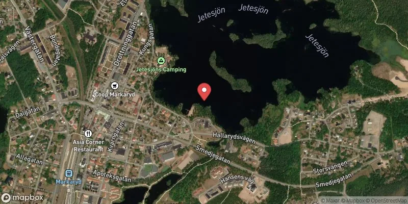 Satellitbild över Getesjön i Markaryd