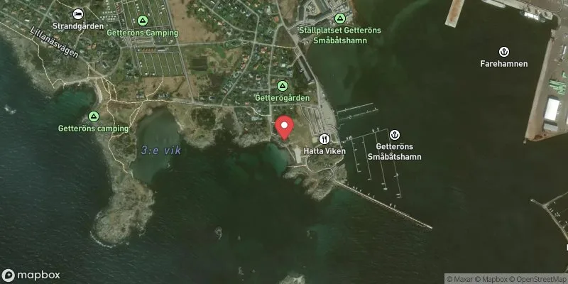 Satellitbild över Getterön 1:a vik i Varberg
