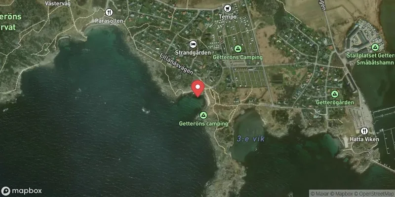 Satellitbild över Getterön 4:e vik i Varberg