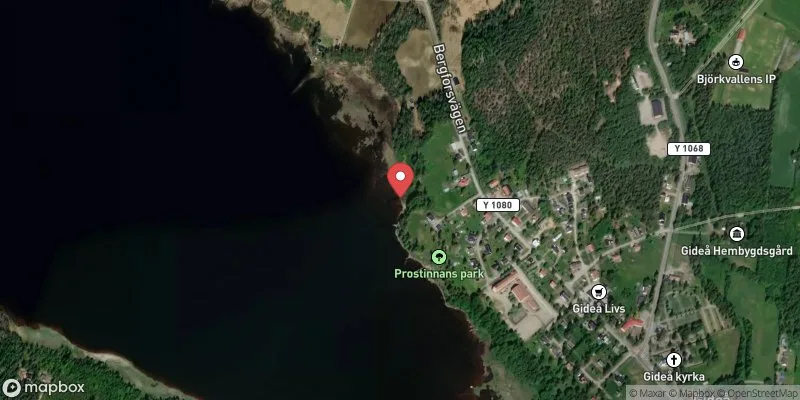 Satellitbild över Gideåbadet i Örnsköldsvik