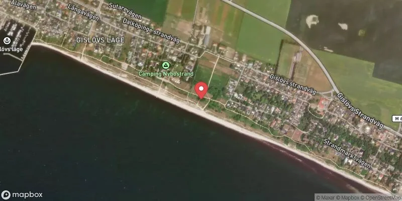 Satellitbild över Gislövs strandmark i Trelleborg
