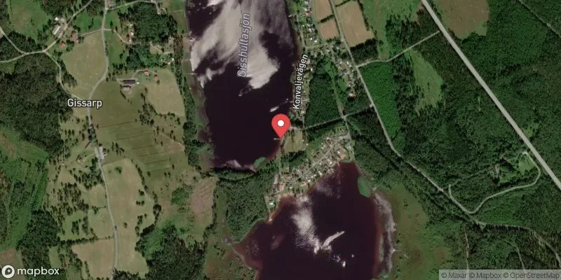 Satellitbild över Gisshultsbadet i Nässjö