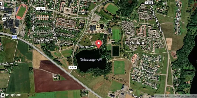 Satellitbild över Glänninge sjö i Laholm