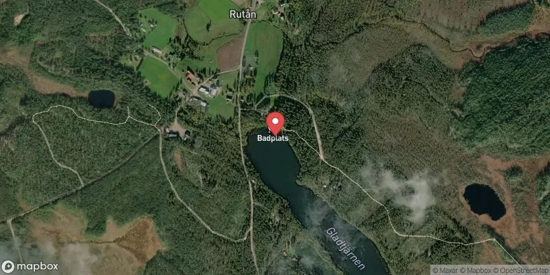 Satellitbild över Glatjärns badplats i Vansbro