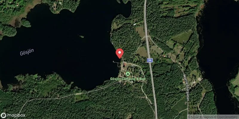 Satellitbild över Gösjöbadet i Högsby