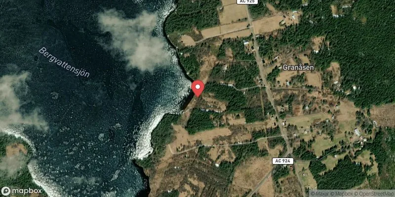 Satellitbild över Granåsens badplats i Dorotea