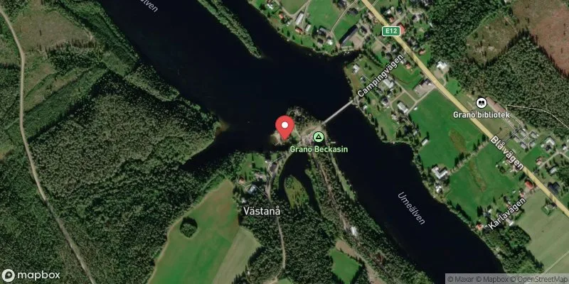 Satellitbild över Granö Högkammen i Vindeln