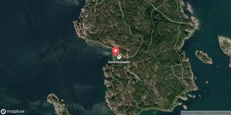 Satellitbild över Gränsö, Sandvikens badplats i Västervik