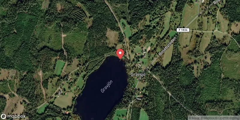 Satellitbild över Gravsjön i Mullsjö