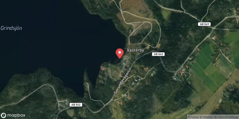 Satellitbild över Grindsjön i Nynäshamn