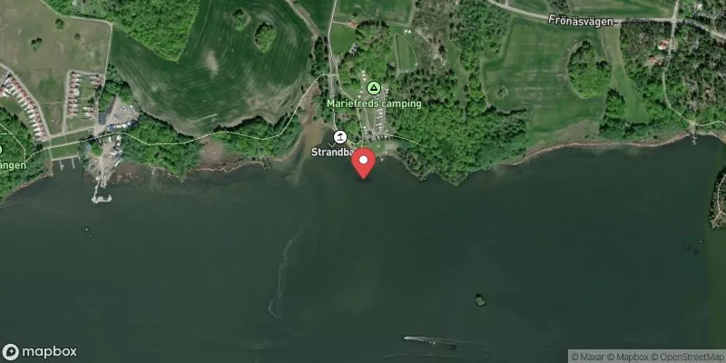 Satellitbild över Gripsholmsviken, Mariefreds strandbad i Strängnäs