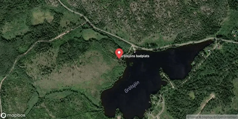 Satellitbild över Grötsjöns badplats i Härnösand