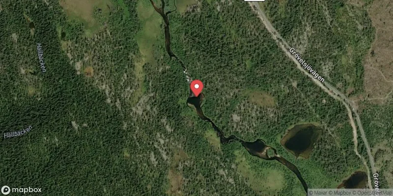Satellitbild över Grövelsjön, nedre fallet i Älvdalen