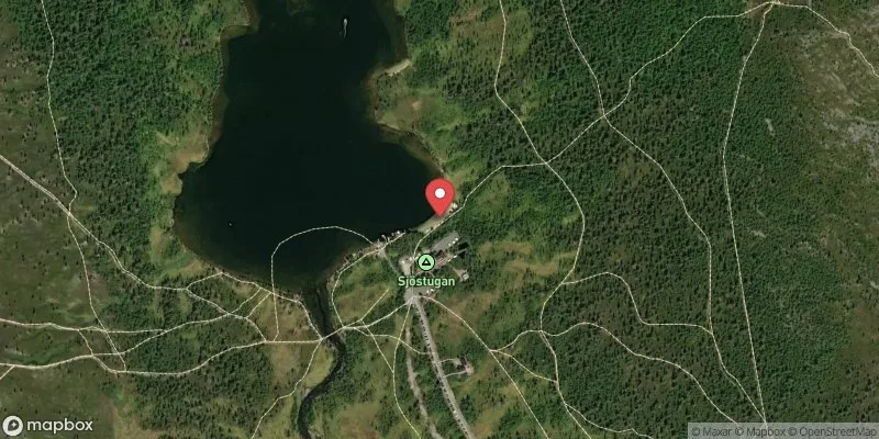 Satellitbild över Grövelsjön, södra änden i Älvdalen