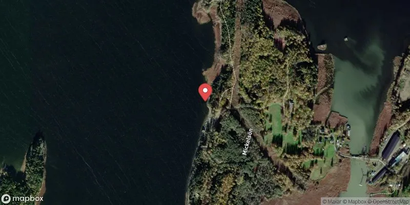 Satellitbild över Grumsfjorden, Mickelsön i Grums