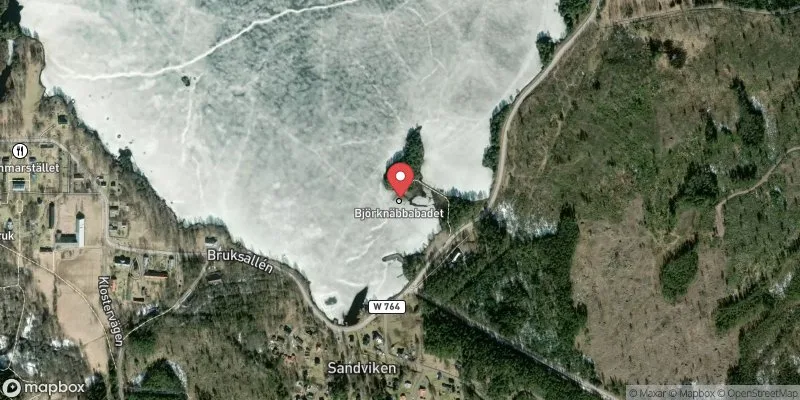 Satellitbild över Grycken, Björknäbbabadet i Hedemora