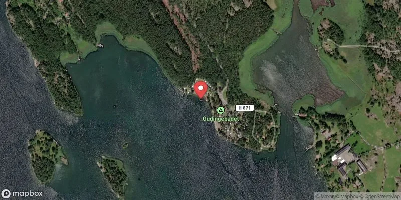 Satellitbild över Gudingebadet i Västervik