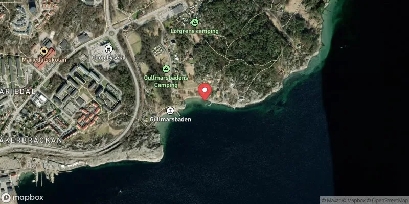 Satellitbild över Gullmarsbaden i Lysekil
