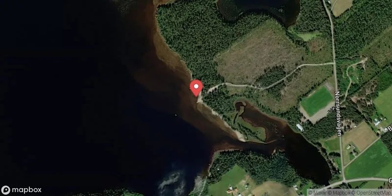 Satellitbild över Gunnarns badplats i Storuman