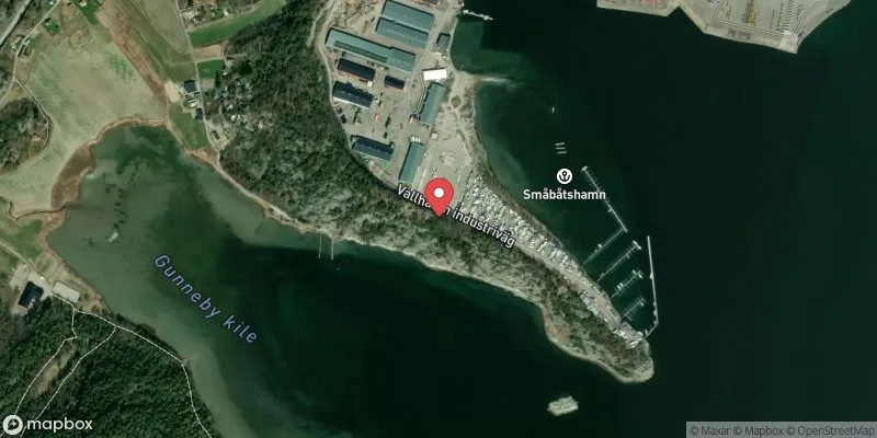 Satellitbild över Gunneby badplats i Tjörn