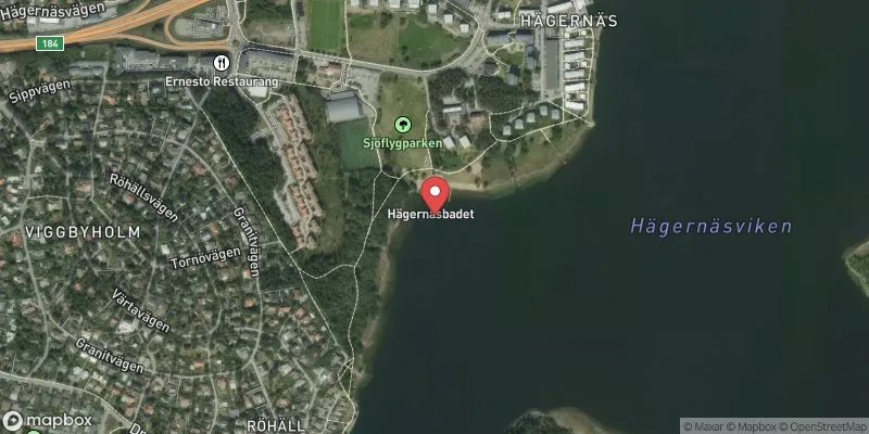 Satellitbild över Hägernäsbadet i Täby
