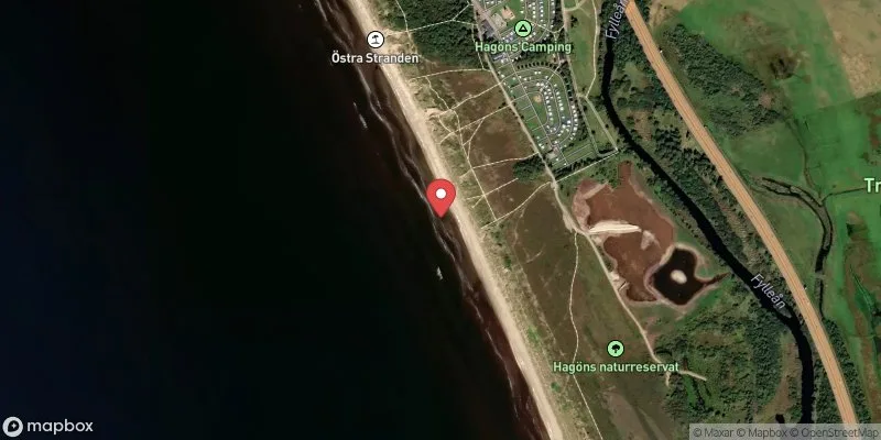 Satellitbild över Hagöns campingplats i Halmstad