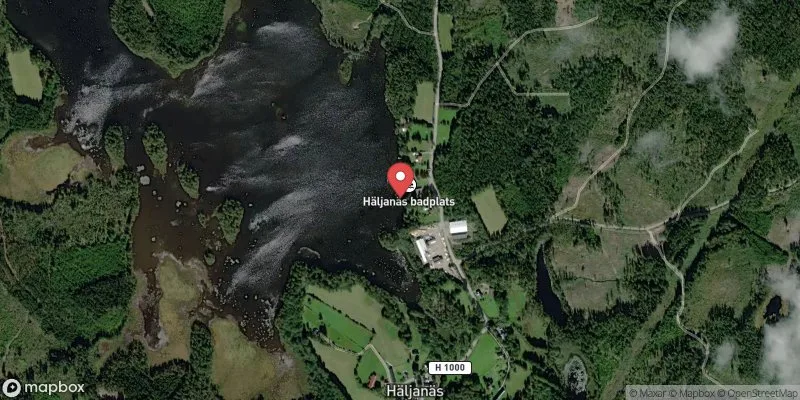 Satellitbild över Häljanäs badplats i Emmaboda