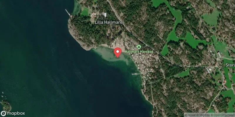 Satellitbild över Hallmare havsbad i Västervik