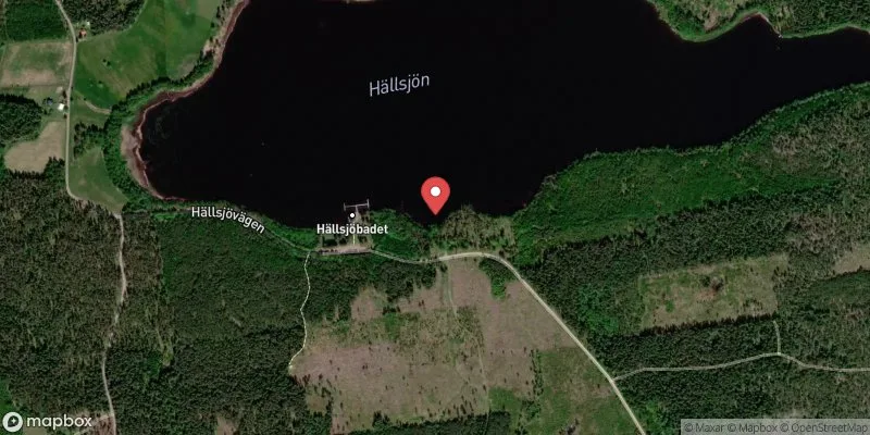 Satellitbild över Hällsjöbadet i Sala
