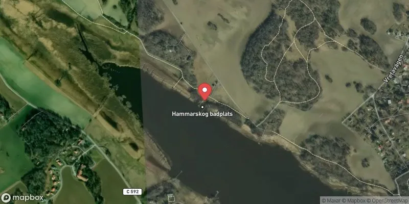 Satellitbild över Hammarskogsbadet i Uppsala