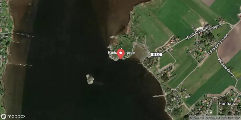 Satellitbild över Hanhals holme i Kungsbacka