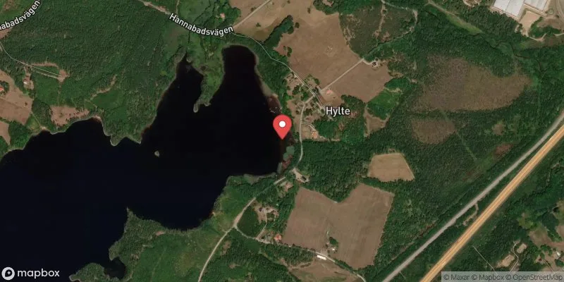 Satellitbild över Hannabadssjön i Markaryd