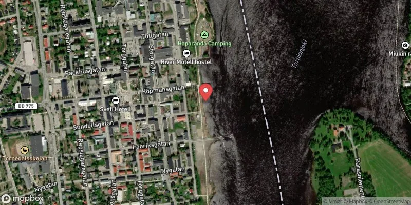 Satellitbild över Haparanda strand i Haparanda