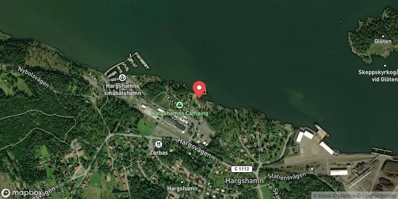 Satellitbild över Hargshamnsbadet i Östhammar
